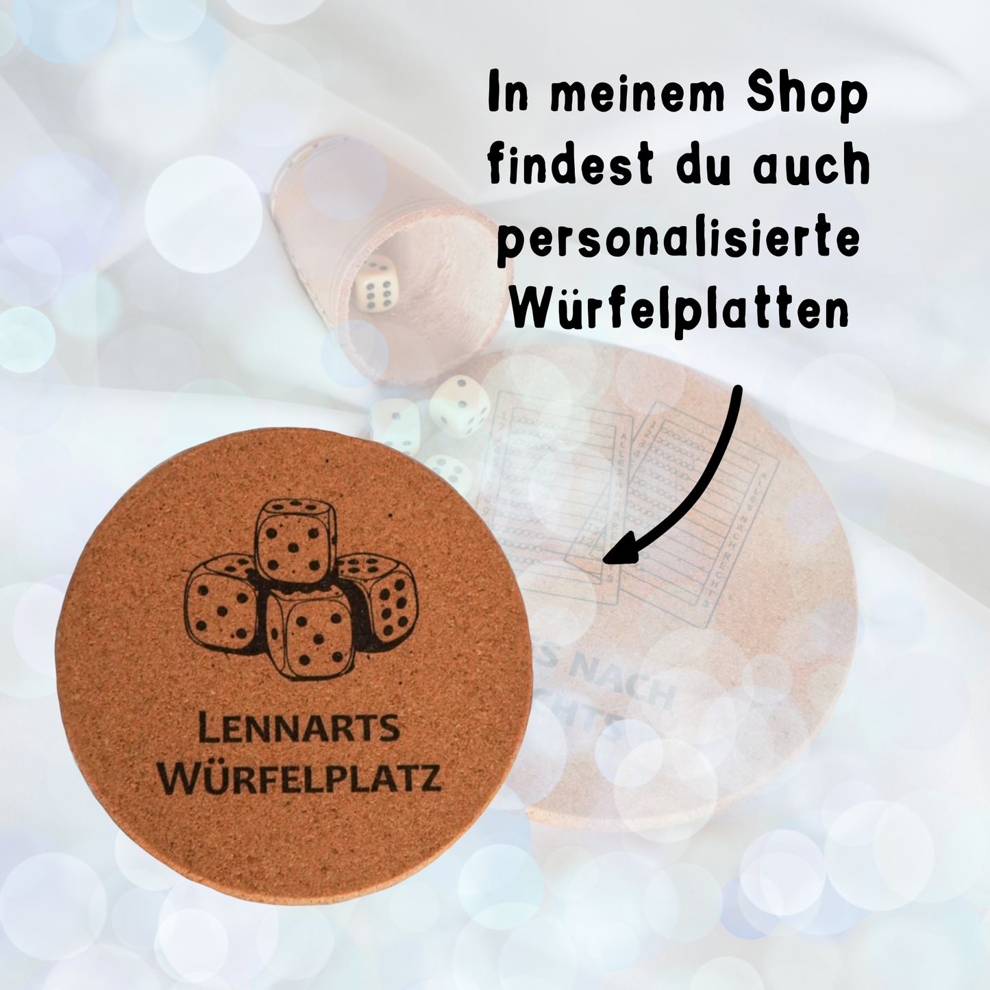 Würfelunterlage personalisiert. Würfelunterlage personalisierbar